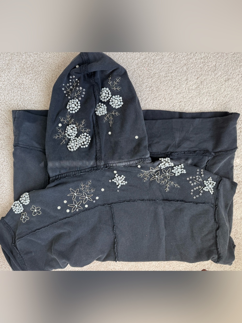 Free People Embellished Black Tunic with Hood - Picture 13 of 14